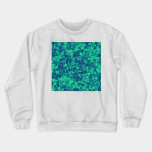 Grid Square Mosaic Pattern (Blue Teal) Crewneck Sweatshirt